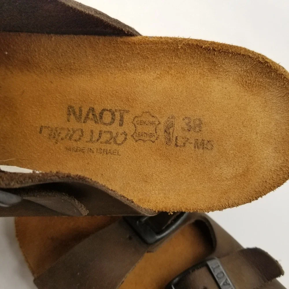 Naot Women Mikael Slide Strappy Sandals Sz‎ W 7 Narrow Strappy Flat Comfort